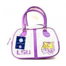 NCAA LSU Tigers Bowler Purse Bag  Handbag  Team Logo Womens -Logo NWT White