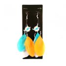 MIAMI DOLPHINS NFL LICENSED WOMENS NFL FAN FEATHER EARRINGS DANGLE STYLE