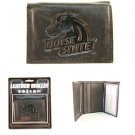 Boise State Broncos  Black Tri-Fold Leather Wallet Brand Team New NCAA