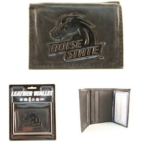 Boise State Broncos  Black Tri-Fold Leather Wallet Brand Team New NCAA