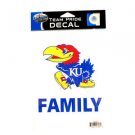 NCAA  Decal Kansas Jayhawks Team Logo Team Pride Family Decal -  Blue Car Auto