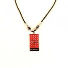 NCAA Razorbacks Necklace Diamond Plate Tailgate Arkansas Jewelry  AU Logo Red