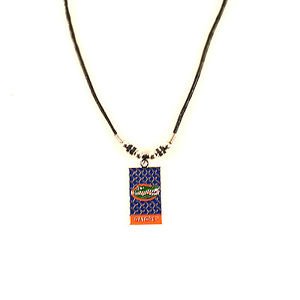 NCAA Gators Necklace Diamond Plate Tailgate Florida Jewelry  UF Logo Orange