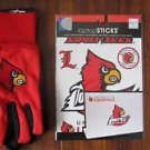 NCAA Louisville Sports Utility Garden Gloves Two-Tone Adult And Laptop Decal Red
