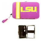 NCAA LSU Tigers  Shell Wristlet Wallet Purse  Purple Phone Team Logo Woman UGA