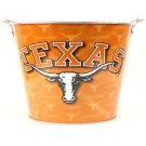 NCAA Longhorns Full Color Team Logo Aluminum Beer Bucket Texas Bevo Orange UT