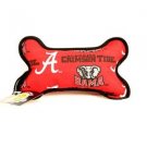 NCAA Alabama Dog Toy Bone Shaped Squeak Fabric Chew Toy  Pet Crimson Tide Red