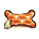 Texas Longhorns Dog Toy Bone Shaped Squeak Fabric Chew Toy  Pet Orange NCAA  New