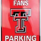 NCAA TEXAS TECH FANS NEW PARKING ONLY EMBOSSED SIGN 12X18 MAN CAVE RAIDER SCHOOL