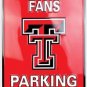 NCAA TEXAS TECH FANS NEW PARKING ONLY EMBOSSED SIGN 12X18 MAN CAVE RAIDER SCHOOL