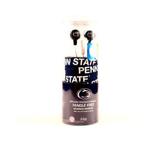 NCAA Penn State Tangle Free Shoelace Earbuds w/ Mic! HHH Lions Blue College Logo