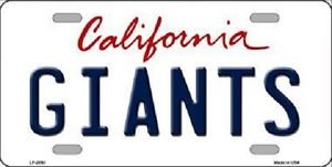 Mlb Giants Vanity License Plate Tag San Francisco 6"x 12"  Metal Auto Cali