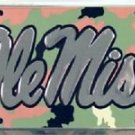 OLE MISS LICENSE PLATE CAR TRUCK TAG REBELS  CAMO METAL EMBOSSED NCAA MU