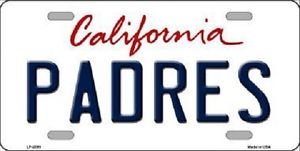 MLB Padres Vanity License Plate Tag State 6"x 12"  Metal Auto  San Diego CA New