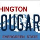 Washington State Vanity License Plate Tag 6"x12" College Team Cougar Metal Auto