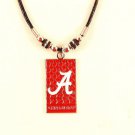 NCAA Alabama Crimson Tide Diamond Plate Rope Necklace - Team Logo UA New