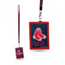 MLB Boston Red Sox Lanyard ID Holder Team Bling Wallet Baseball Bead Sparkle Red
