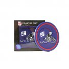 NFL Coaster Set - New York Giants , 4 Pc Round Vinyl NFL Drink  Bar Home
