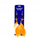 NCAA Texas Longhorns Dangle Feather Earrings Licensed Pair  Team Fan UT Bevo