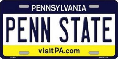 NCAA Penn State License Plate Team State Background Metal Tag U.S.A Nittany Lion