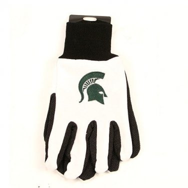 NCAA MICHIGAN STATE WORK GLOVES  ALL PURPOSE/UTILITY ADULTS SPARTANS