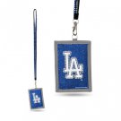 MLB Los Angeles Dodgers Lanyard ID Holder  Bling Wallet Baseball Bead Sparkle
