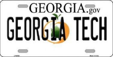 NCAA Georgia Tech License Plate  State Background Metal Tag Yellow Jackets USA