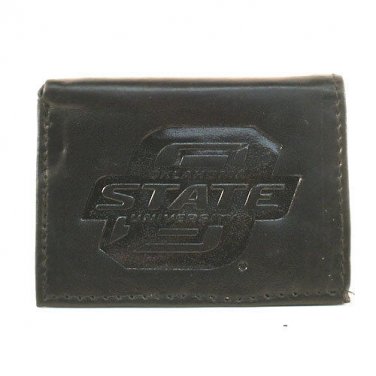 NCAA OSU Tri-Fold Black Leather Wallets Cowboys Teams