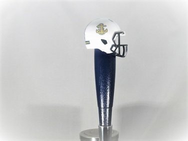 NCAA Navy Midshipman Tap Handle Football Beer Keg Navy White Military Wood