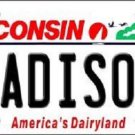 NCAA Madison Wisconsin  License Plate State Background Metal Tag  U.S.A. Badgers