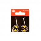 NCAA Michigan Wolverine Circle Style Dangle Earrings Team J Hook Charms 1" Hypo
