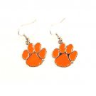 NCAA Clemson Tigers  Dangle Earrings Team J Hook Charms 1" Hypo Orange ACC