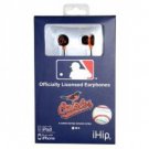 MLB Baseball iHip Ear Buds - Baltimore Orioles Team Logo  Earphones
