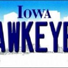 NCAA Iowa Hawkeyes License Plate State Background Metal Tag  U.S.A."  Decor