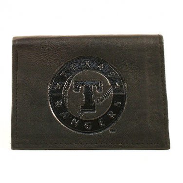 MLB Texas Rangers Tri-Fold Black Leather Wallets Official Licensed Series