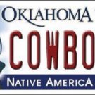 NCAA Oklahoma State License Plate State Background Metal Tag Cowboys U.S.A."