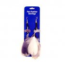 NCAA TCU Horned Frogs Dangle Feather Earrings Licensed Pair  Team Fan Purple