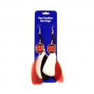 NCAA South Carolina Gamecock Dangle Feather Earrings Licensed Pair  Red Team Fan