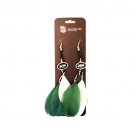 NFL New York Jets Dangle Feather Earrings Licensed Pair  Team Fan