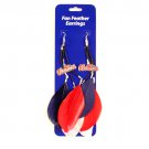 NCAA Ole Miss Rebels Dangle Feather Earrings Licensed Pair  Team Fan Blue