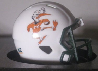 NCAA Miami Hurricanes Custom Speed Pocket Pro Helmet White Mascot Ibis Logo
