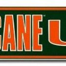NCAA Miami Hurricanes Embossed Metal Street Sign Hurricane Lane 5x24 The U
