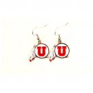 NCAA Utah Utes Dangle Earrings (Chrome) NCAA Licensed Jewelry Red Team Logo