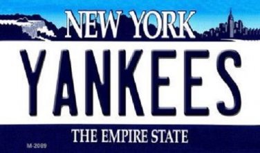 MLB New York Yankees State Magnet Metal Replica License Plate 3.5" x 2" Judge