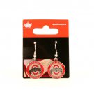 NCAA Ohio State Circle Style Dangle Earrings Team J Hook Charms 1" Hypo Buckeyes