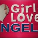 MLB This Girl Loves Her Angels License Plate Tag Metal Car Truck Los Angeles