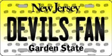 NHL New Jersey Devils Fan License Plate State Background Metal Tag  U.S.A."