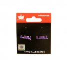 NCAA LSU Tigers Stud Post Earrings Official Licensed - Aminco Team (Letters)