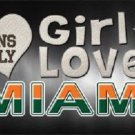 NCAA This Girl Loves Miami Tag License Plate Metal Car Truck Hurricanes The U