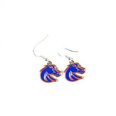 NCAA Boise State Broncos Earrings Set Logo Charm Silver Dangle Drop